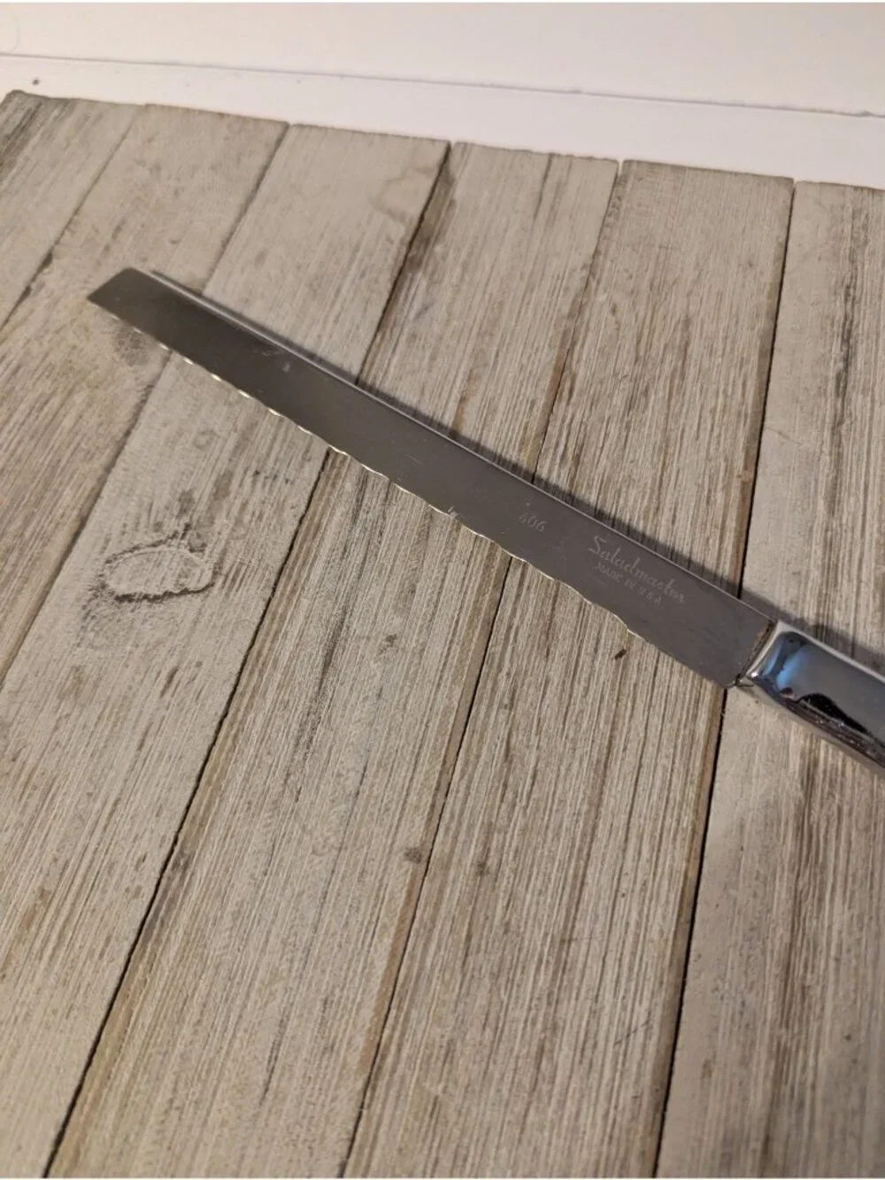 Vintage Saladmaster 406 Carving Serrated Bread Knife Stainless Steel 8